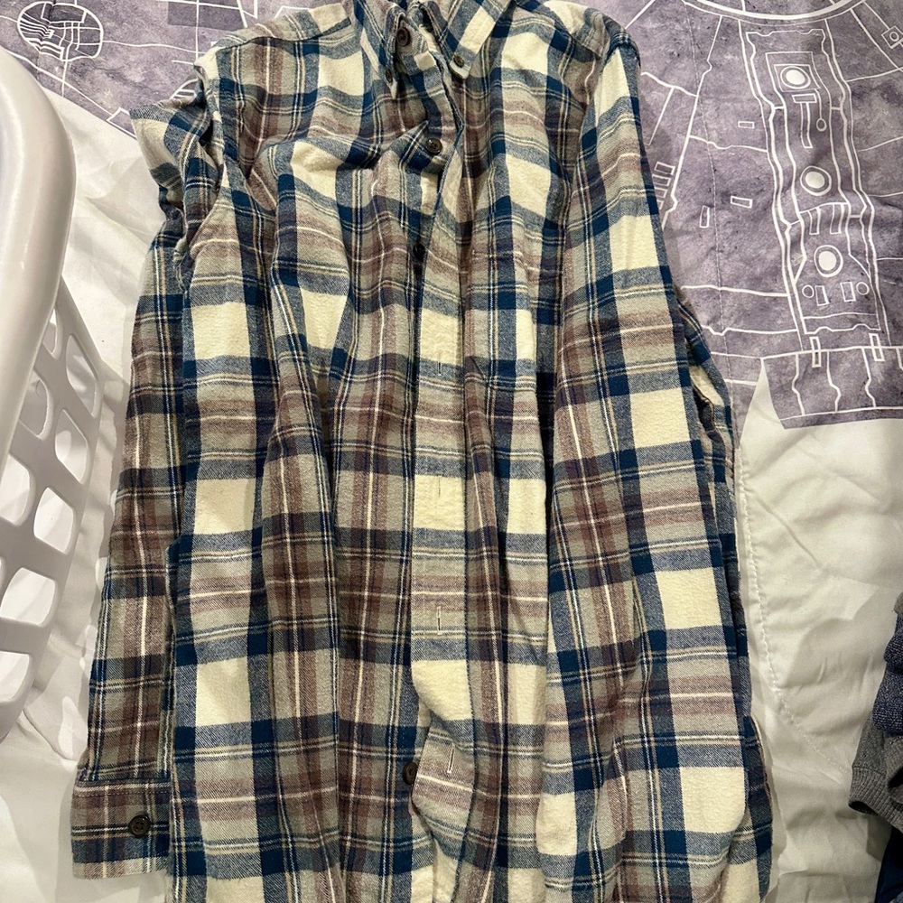 L.L. Bean Blue and Brown Plaid Shirt